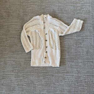 Free People Cable Cardigan Sweater
